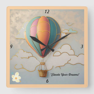 "Ethereal Escapes" Square Wall Clock