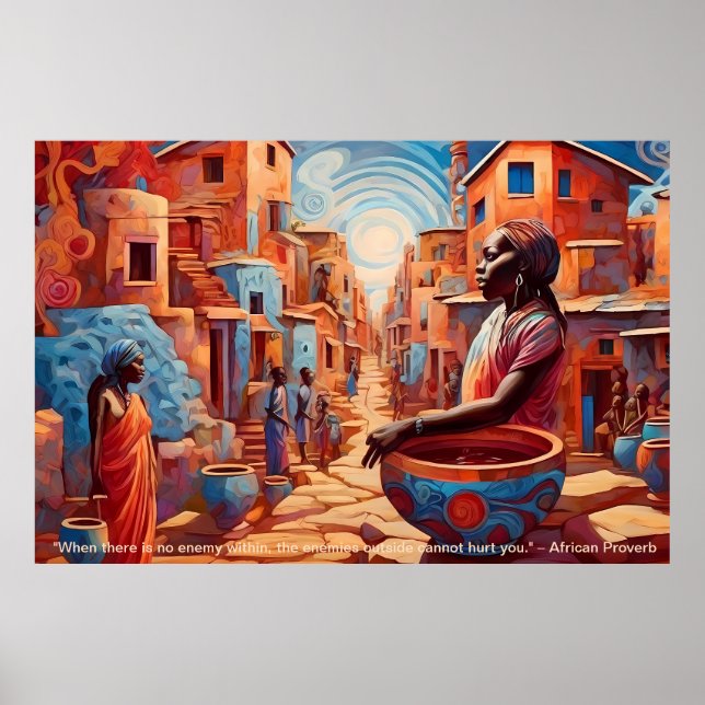 Ethereal Essence: African Dreams Portrait Motivate Poster (Front)