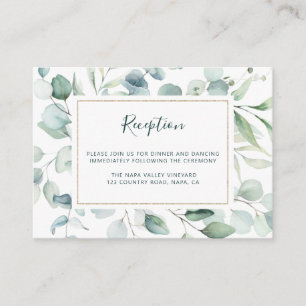 Ethereal Eucalyptus Greenery Wedding Reception Enclosure Card