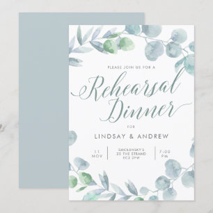 Ethereal Eucalyptus Wedding Rehearsal Dinner Invitation