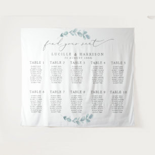 Ethereal Eucalyptus Wedding Seating/Table Plan Tapestry