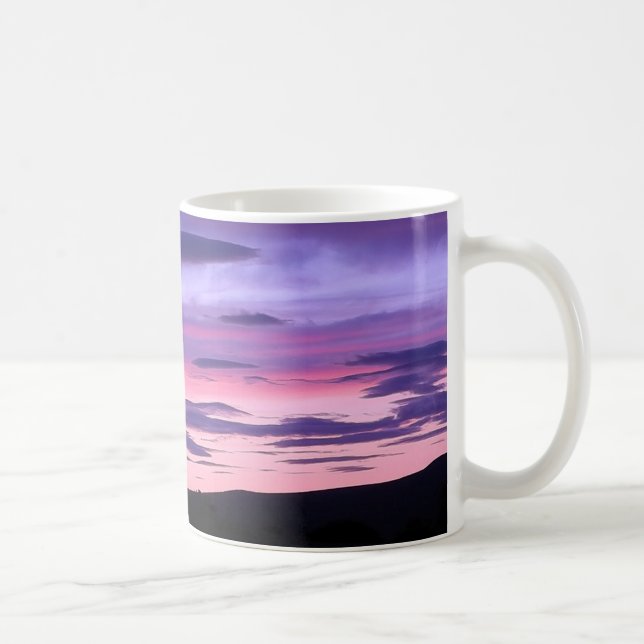Ethereal Evening Sunset Soft Purple Gradient Sky  Coffee Mug (Right)