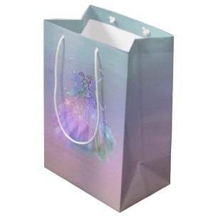 Ethereal Fairy Gown   Rainbow Ombre Pastel Sheen Medium Gift Bag