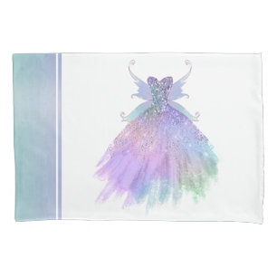 Ethereal Fairy Gown Rainbow Ombre Pastel Sheen Pillowcase