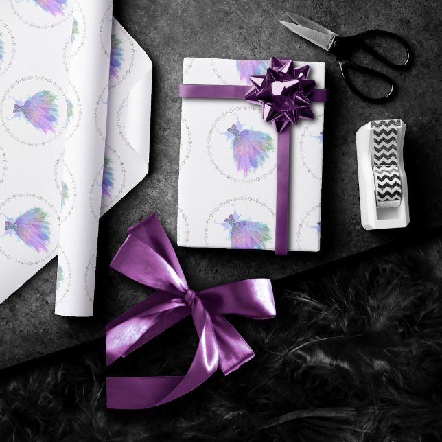 Ethereal Fairy Gown | Rainbow Ombre Pastel Sheen Wrapping Paper (Creator Uploaded)
