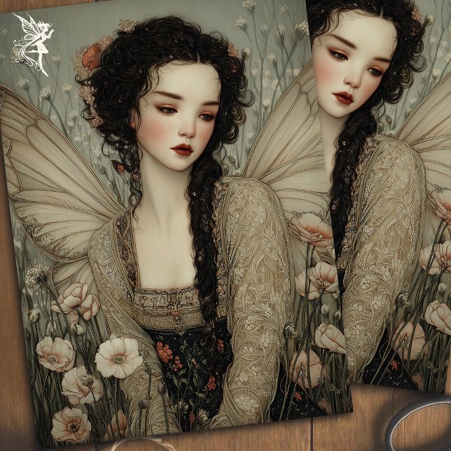 Ethereal Fairy in Wildflower Garden Decoupage Tissue Paper (Creator Uploaded)