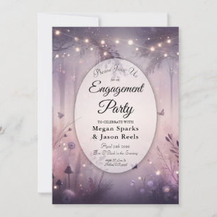 Ethereal Fairy Lights Forest Engagement Party Invitation