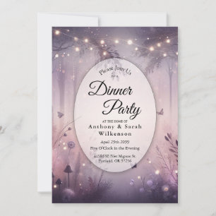 Ethereal Fairy Lights Forest Home Dinner Party Invitation