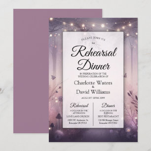 Ethereal Fairy Lights Forest Rehearsal Dinner Invitation