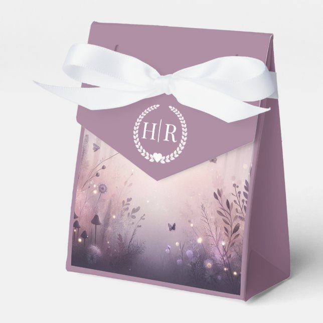 Ethereal Fairy Lights Forest Wedding Favour Box (Front Side)