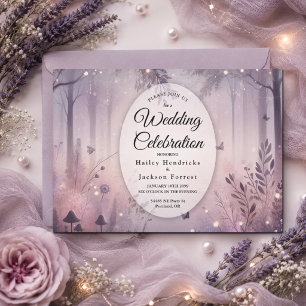 Ethereal Fairy Lights Forest Wedding Invitation