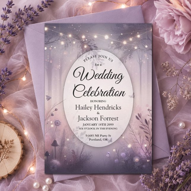 Ethereal Fairy Lights Forest Wedding Invitation (Creator Uploaded)