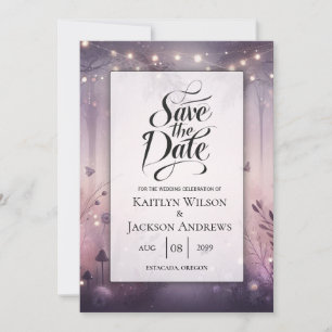 Ethereal Fairy Lights Forest Wedding Save The Date