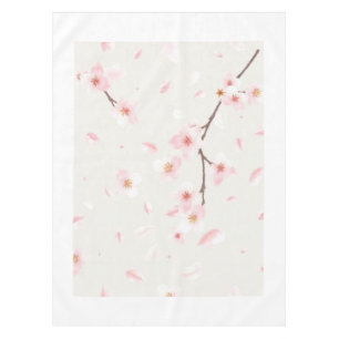 Ethereal Falling Cherry Blossom Petals Soft Pink W Tablecloth
