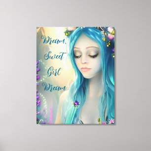 Ethereal Fantasy Art   Beautiful Blue Fairy  Canvas Print