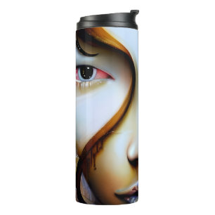 Ethereal Fantasy Art Gold and Black Thermal Tumbler