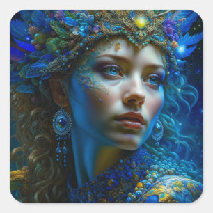 Ethereal Fantasy Art Princess Warrior Mystical Square Sticker