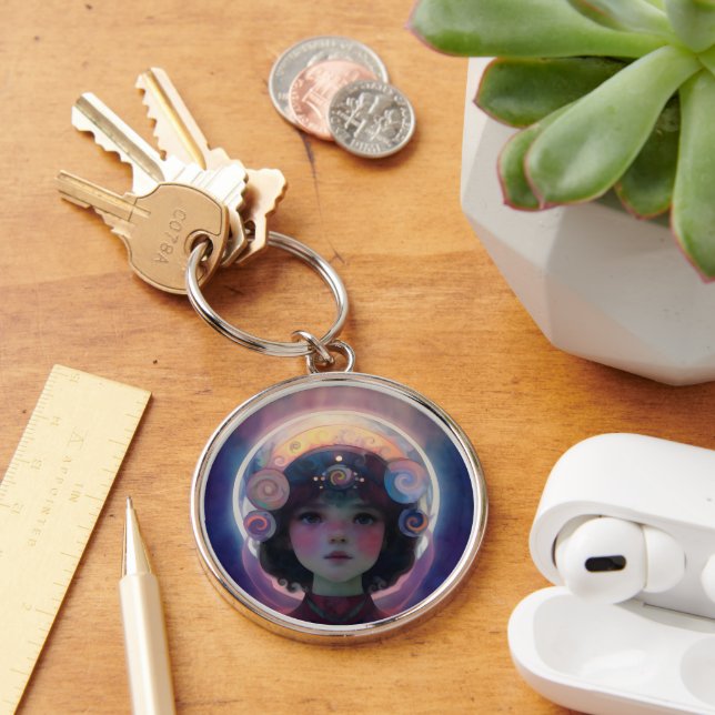 Ethereal Fantasy Celestial Child Dream Guardian Key Ring (Desk)