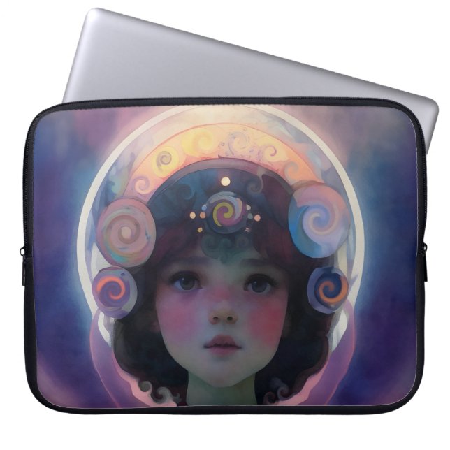 Ethereal Fantasy Celestial Child Dream Guardian Laptop Sleeve (Front)