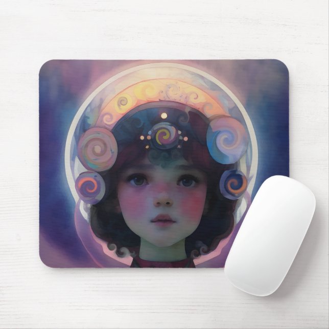 Ethereal Fantasy Celestial Child Dream Guardian Mouse Mat (With Mouse)