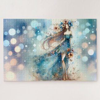 Ethereal Fantasy Goddess in a Watercolor Dream Jigsaw Puzzle