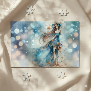 Ethereal Fantasy Goddess in a Watercolor Dream Jigsaw Puzzle