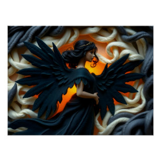 Ethereal Felt Angel Poster