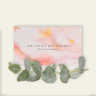 Ethereal Feminine Pink Marble Business Card