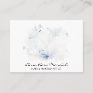 *~* Ethereal Flora Azalea Flowers White Neutral Business Card