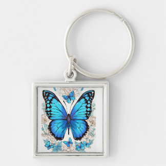 Ethereal Flutter: Minimalist Butterfly Silhouette Key Ring