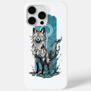 Ethereal Fox Spirit: Mystical Blue Flame Fox with  iPhone 15 Pro Max Case