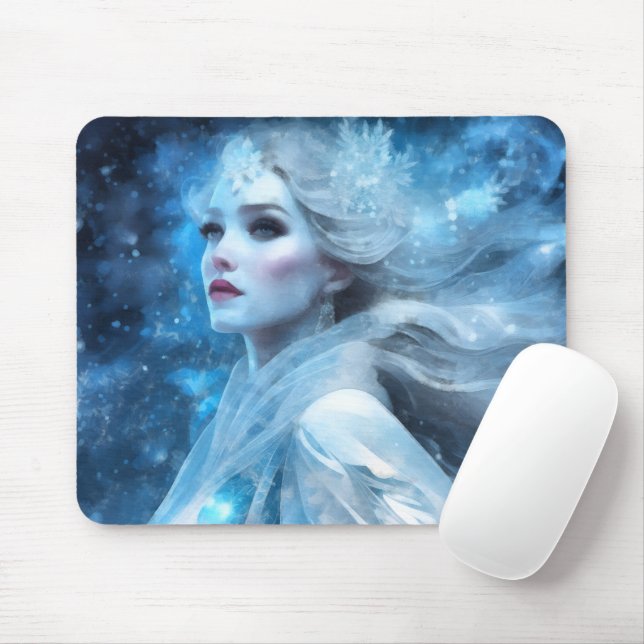 Ethereal Frozen Snow Queen Fantasy Art Mouse Mat (With Mouse)