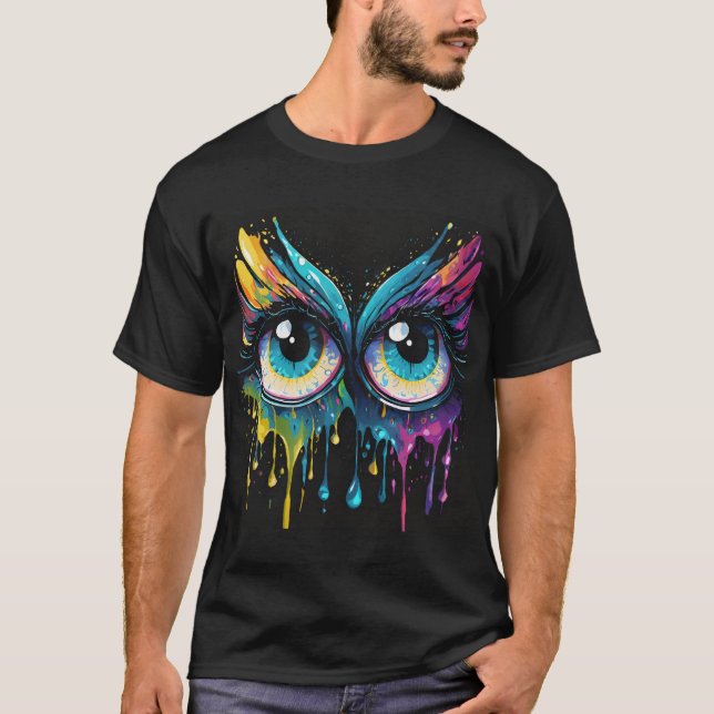 Ethereal Gaze: Dripping Paint T-Shirt (Front)