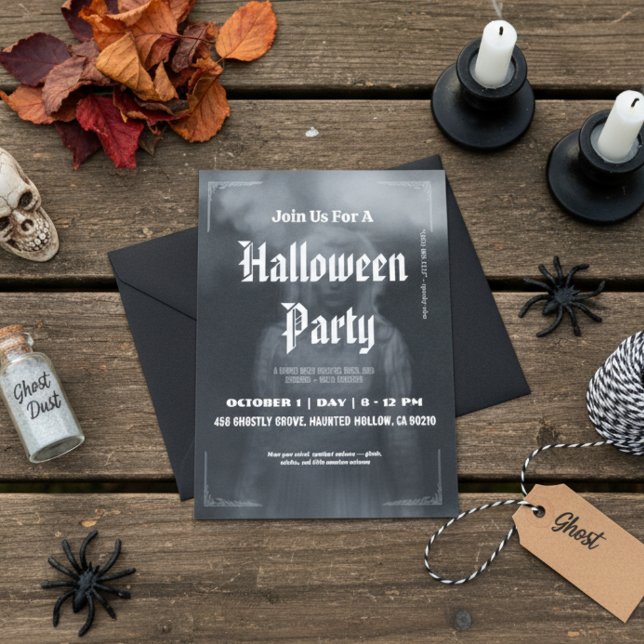 Ethereal Ghostly Figure Halloween Invitation Card. (Creator Uploaded)