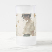 Ethereal Girl with Butterflies in Nature