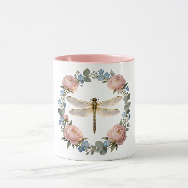 Ethereal Glow Dragonfly Art Mug (Center)