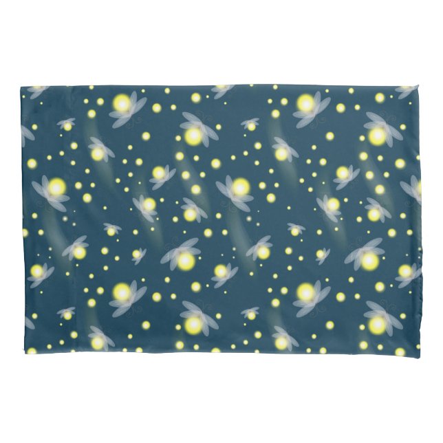 Ethereal Glowing Fireflies at Night Pattern Pillowcase (Front)