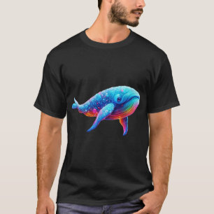 Ethereal Glowing Whale – Vibrant Neon Fantasy Oc T-Shirt