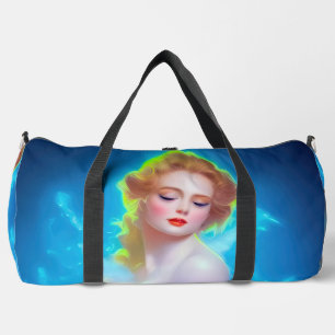 Ethereal Goddess Portrait – Surreal Fantasy Duffle Bag