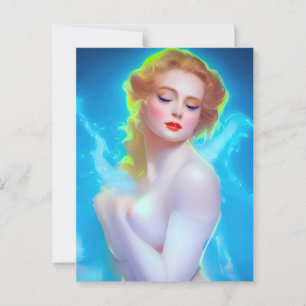 Ethereal Goddess Portrait – Surreal Fantasy Postcard