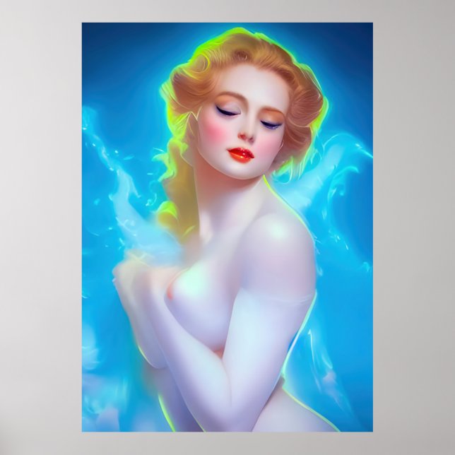 Ethereal Goddess Portrait – Surreal Fantasy Poster (Front)