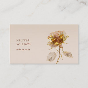 Ethereal Gold Rose Flower Business Card