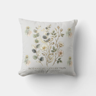 Ethereal Gold & Sage Botanical Collection Cushion