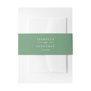 Ethereal Green   wedding classic monogram Invitation Belly Band