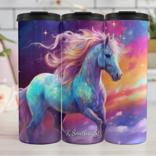 Ethereal Horse Pink Mane Stars Thermal Tumbler