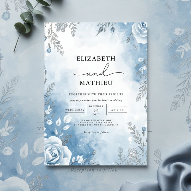 Ethereal Ice Blossom Romance Wedding Invitation (Creator Uploaded)