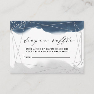 Ethereal Indigo & Grey Diaper Raffle Ticket Cards