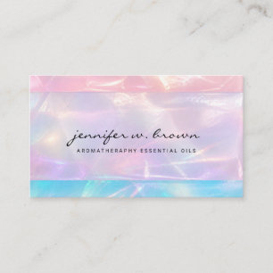 Ethereal Iridescent Soft Pastel Pink Aqua Blue Business Card