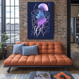 Ethereal Jellyfish Violet Blue Canvas Print