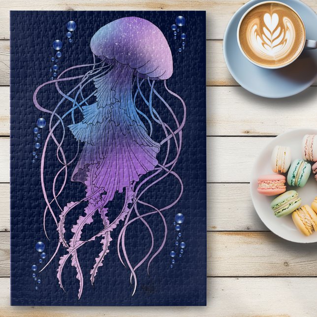 Ethereal Jellyfish Violet Blue Jigsaw Puzzle (Creator Uploaded)
